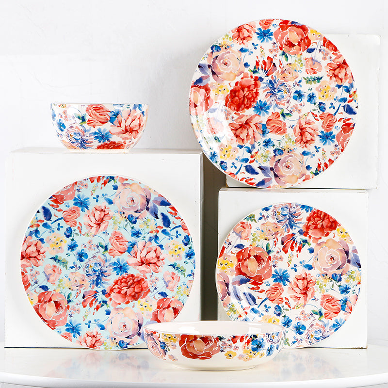 American Salad Bowl Ceramic Tableware Creative Western Food Plate Household Noodle Bowl