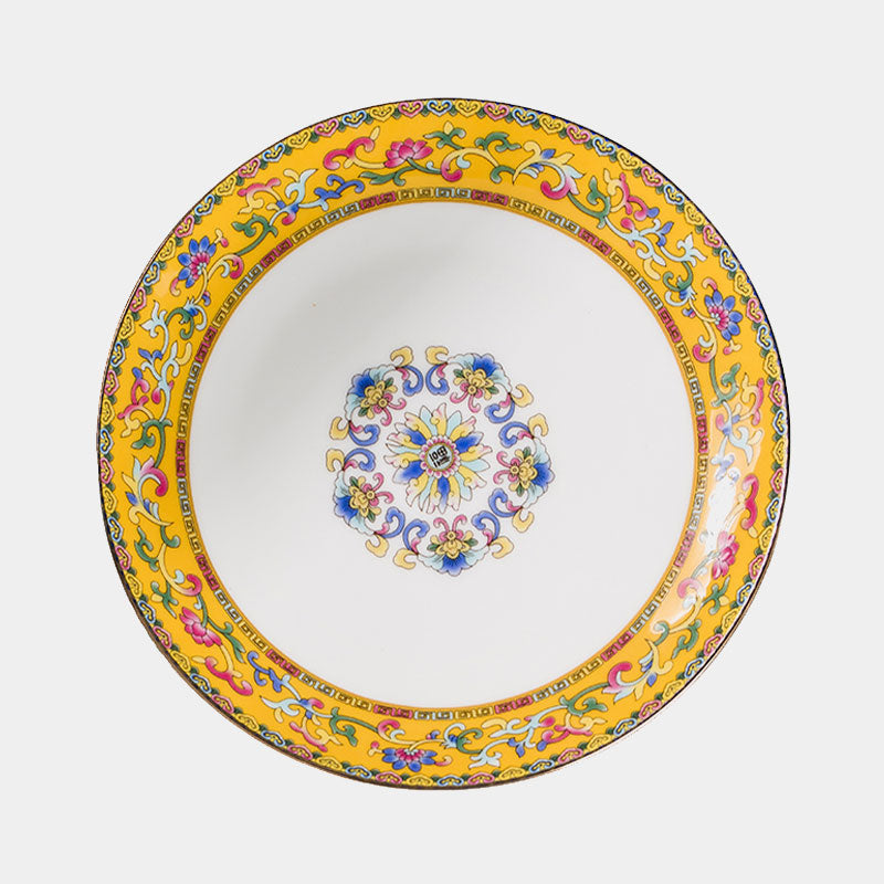 7" Enamelled plate in Yellow